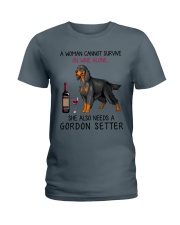 Wine and Gordon Setter 2 Ladies T-Shirt thumbnail