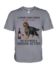 Wine and Gordon Setter 2 V-Neck T-Shirt thumbnail