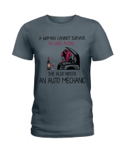 Wine and An Auto Mechanic 2 Ladies T-Shirt thumbnail