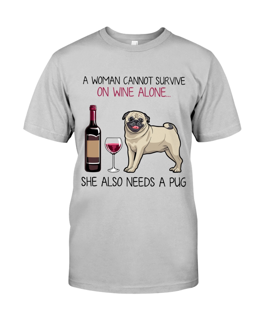Wine and Pug 4 Classic T-Shirt