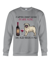 Wine and Pug 4 Crewneck Sweatshirt thumbnail