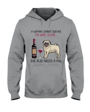 Wine and Pug 4 Hooded Sweatshirt thumbnail