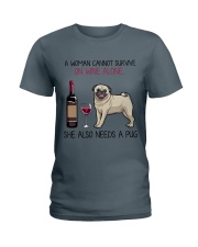 Wine and Pug 4 Ladies T-Shirt thumbnail