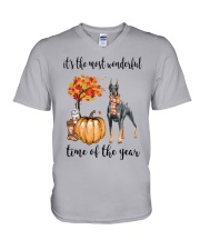 The Most Wonderful Time - Doberman Pinscher V-Neck T-Shirt thumbnail