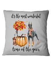 The Most Wonderful Time - Doberman Pinscher Square Pillowcase thumbnail