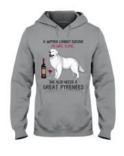 Wine and Great Pyrenees 2 Hooded Sweatshirt thumbnail