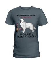 Wine and Great Pyrenees 2 Ladies T-Shirt thumbnail