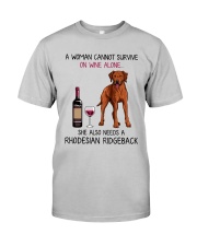 Wine and Rhodesian Ridgeback 2 Classic T-Shirt front