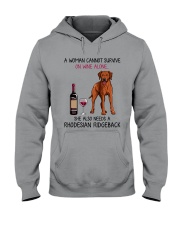 Wine and Rhodesian Ridgeback 2 Hooded Sweatshirt thumbnail