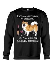 Wine and Icelandic SheepDog Crewneck Sweatshirt tile