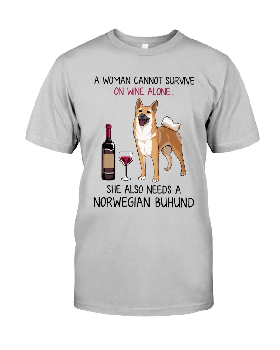 Wine and Norwegian Buhund 2 Classic T-Shirt