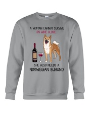 Wine and Norwegian Buhund 2 Crewneck Sweatshirt thumbnail