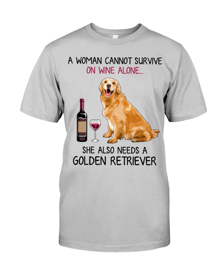 Wine and Golden Retriever 4 Classic T-Shirt