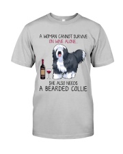 Wine and Bearded Collie 2 Classic T-Shirt front
