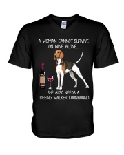 Wine and Treeing Walker Coonhound V-Neck T-Shirt thumbnail