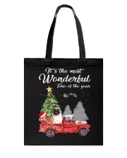 Wonderful Christmas with Truck - Pug Tote Bag thumbnail