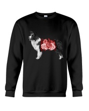 Flower and Border Collie Crewneck Sweatshirt thumbnail
