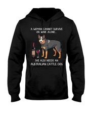 Wine and Australian Cattle Dog Hooded Sweatshirt thumbnail