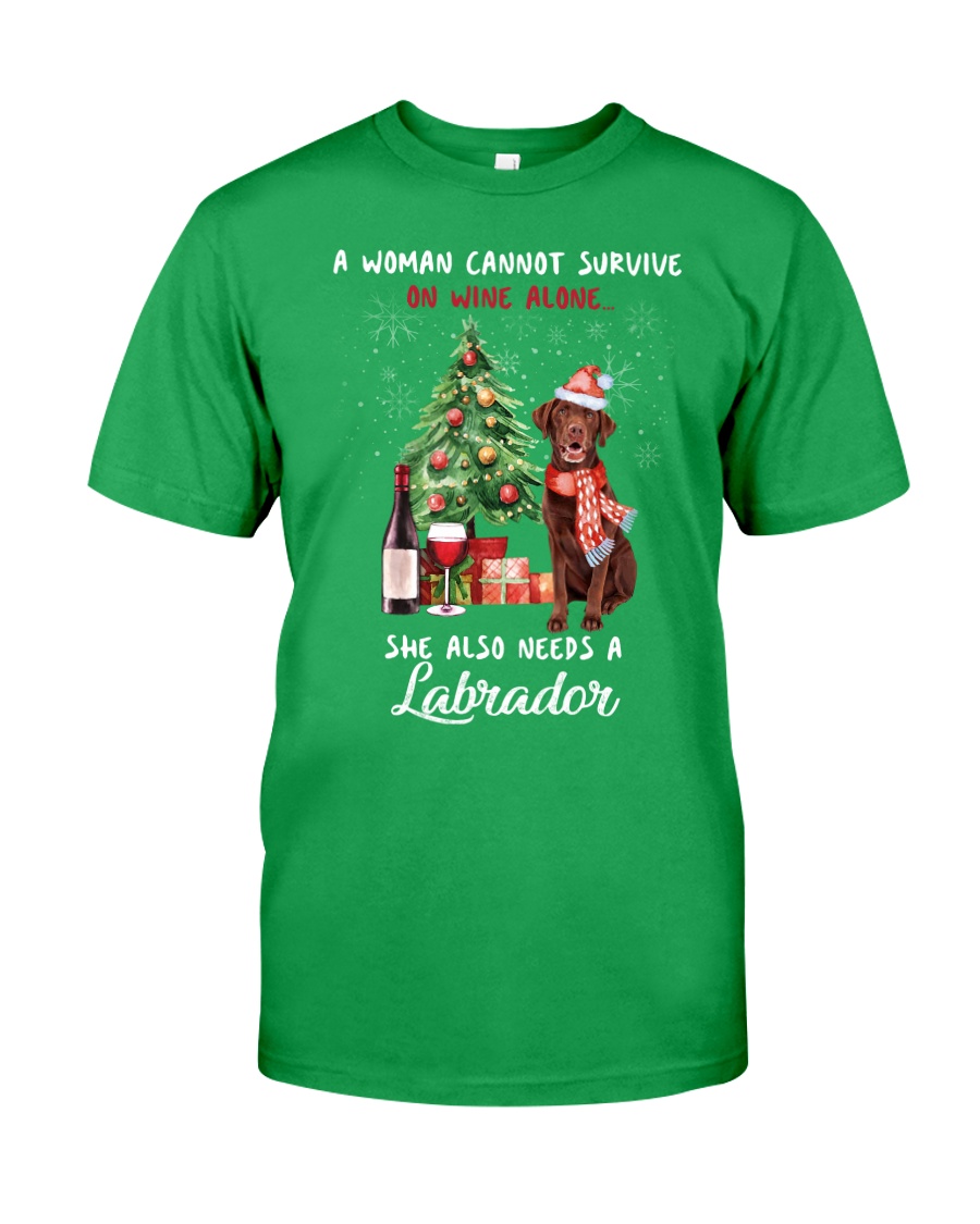 Christmas Wine and Chocolate Labrador Classic T-Shirt