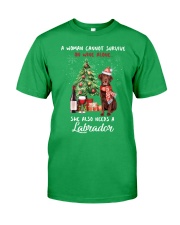 Christmas Wine and Chocolate Labrador Classic T-Shirt front