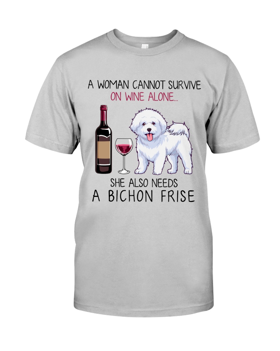 Wine and Bichon Frise 2 Classic T-Shirt