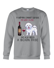 Wine and Bichon Frise 2 Crewneck Sweatshirt thumbnail