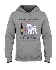 Wine and Bichon Frise 2 Hooded Sweatshirt thumbnail