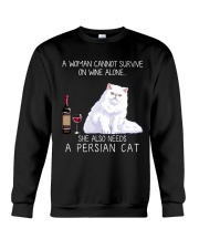 Wine and Persian Cat Crewneck Sweatshirt thumbnail