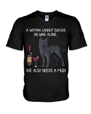 Wine and Mudi V-Neck T-Shirt thumbnail
