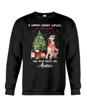 Christmas Wine and Aussie Crewneck Sweatshirt thumbnail
