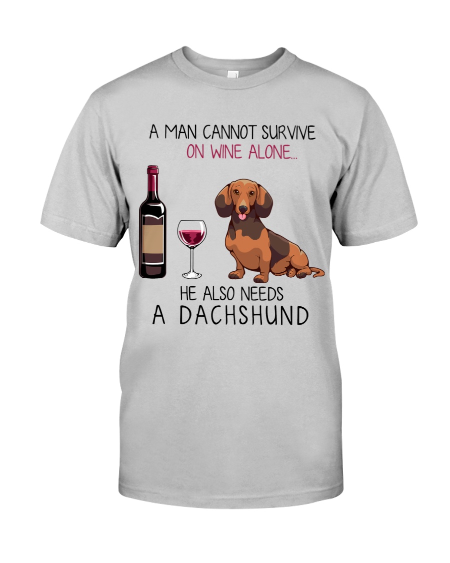 Wine and Dachshund - Man Classic T-Shirt