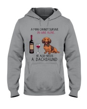 Wine and Dachshund - Man Hooded Sweatshirt thumbnail