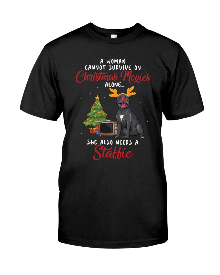 Christmas Movies and Staffie Classic T-Shirt