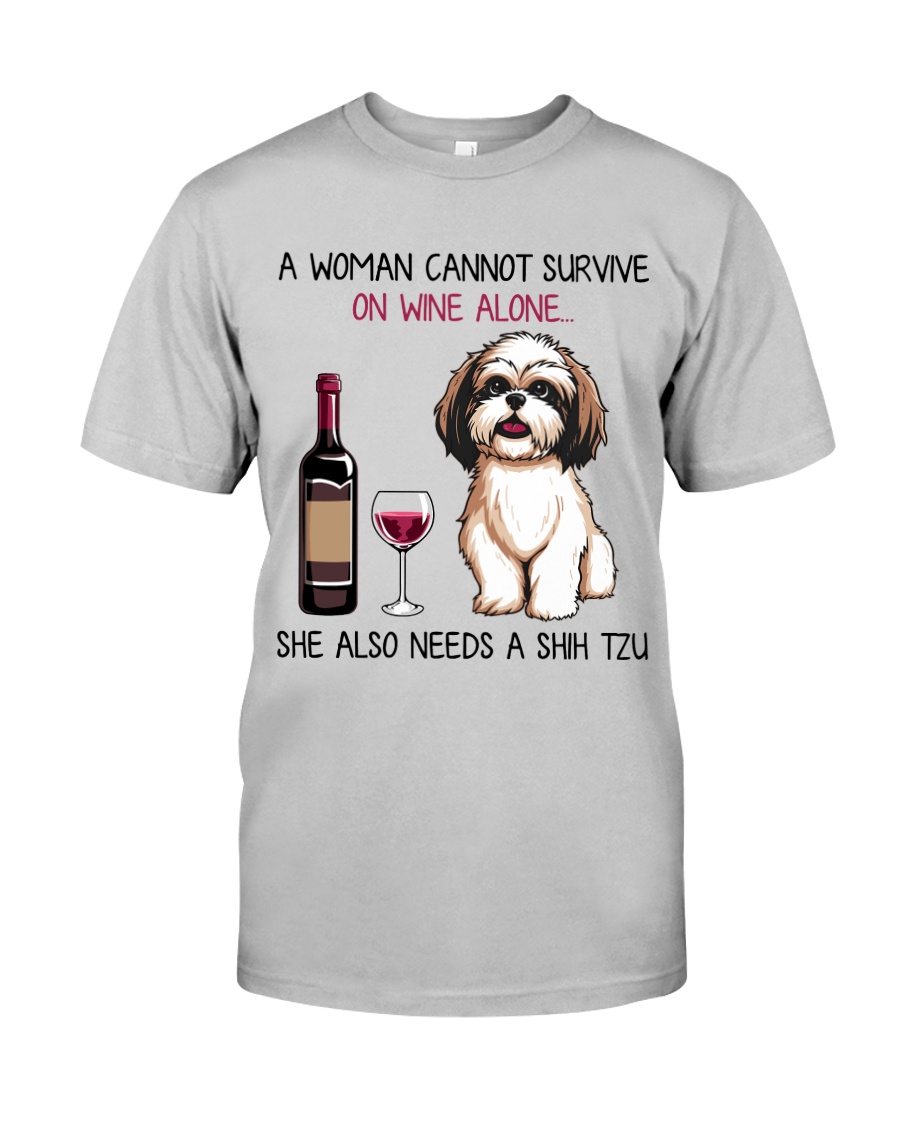 Wine and Shih Tzu 2 Classic T-Shirt