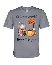 The Most Wonderful Time With Cat V-Neck T-Shirt thumbnail