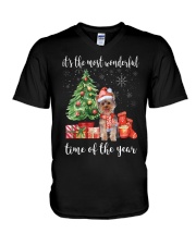The Most Wonderful Xmas - Yorkie V-Neck T-Shirt thumbnail