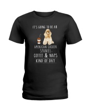 American Cocker Spaniel Coffee and Naps Ladies T-Shirt thumbnail