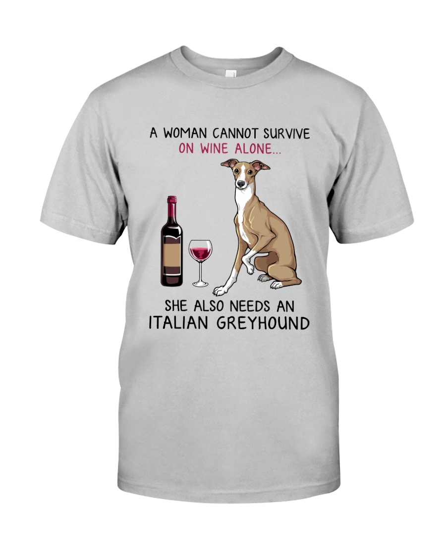 Wine and Italian Greyhound 2 Classic T-Shirt
