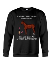 Wine and American Quarter Horse Crewneck Sweatshirt thumbnail
