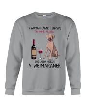 Wine and Weimaraner 2 Crewneck Sweatshirt thumbnail