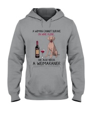 Wine and Weimaraner 2 Hooded Sweatshirt thumbnail