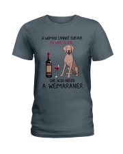 Wine and Weimaraner 2 Ladies T-Shirt thumbnail