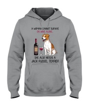Wine and Jack Russell Terrier 4 Hooded Sweatshirt thumbnail