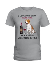 Wine and Jack Russell Terrier 4 Ladies T-Shirt thumbnail