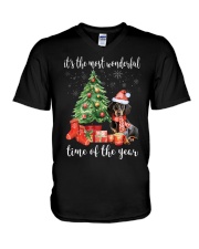 The Most Wonderful Xmas - Dachshund V-Neck T-Shirt thumbnail