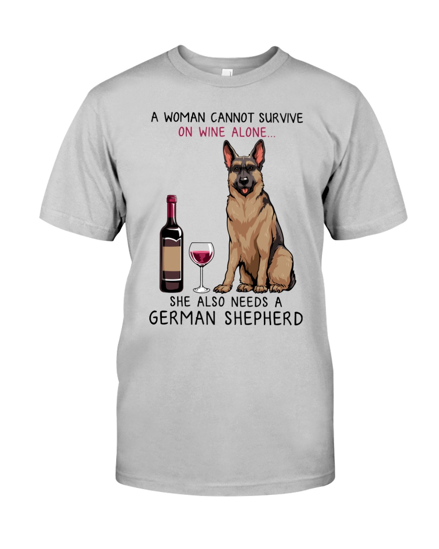 Wine and German Shepherd 2 Classic T-Shirt