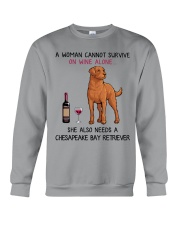 Wine and Chesapeake Bay Retriever 2 Crewneck Sweatshirt tile