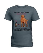 Wine and Chesapeake Bay Retriever 2 Ladies T-Shirt tile