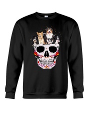 Half Skull Border Collie Crewneck Sweatshirt thumbnail