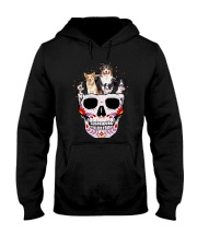 Half Skull Border Collie Hooded Sweatshirt thumbnail